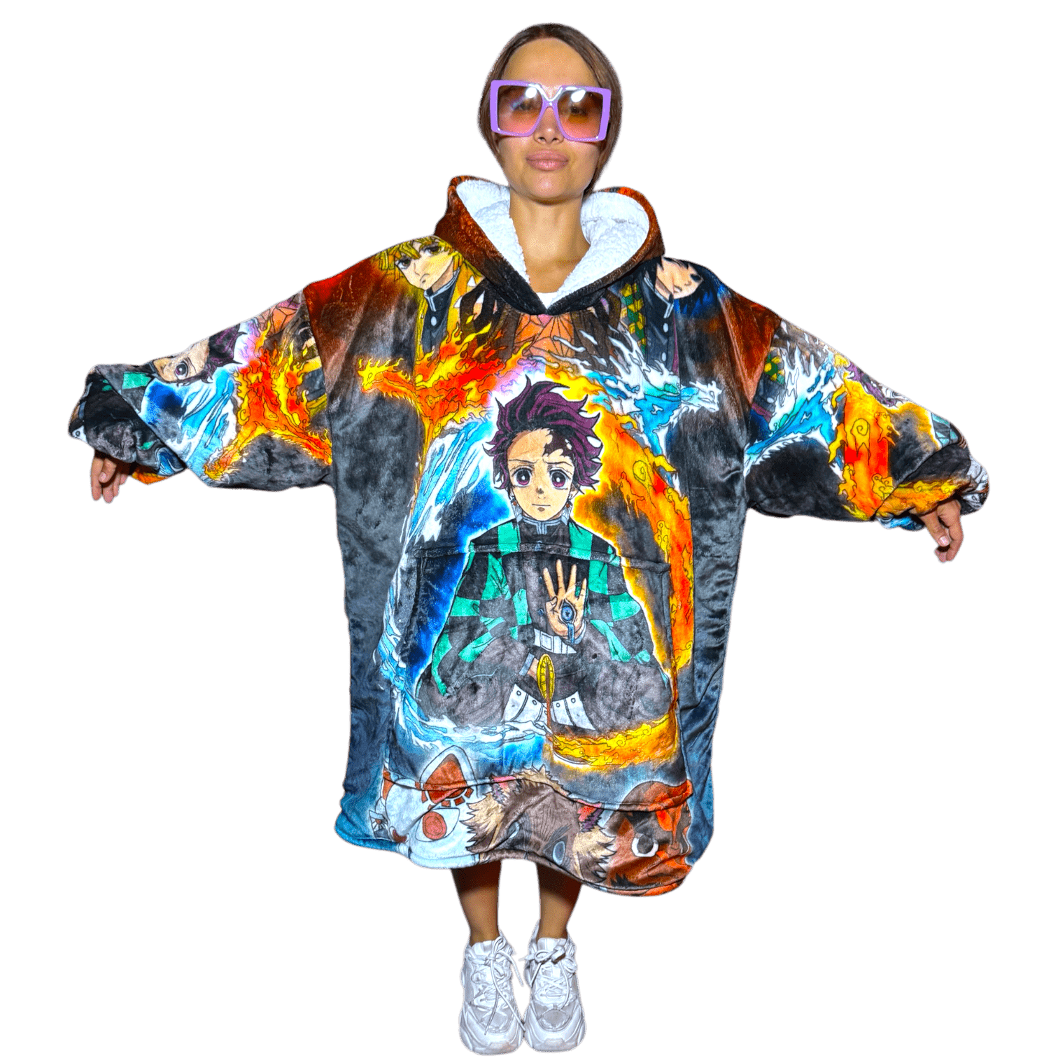 Demon Slayer Hoodie Blanket