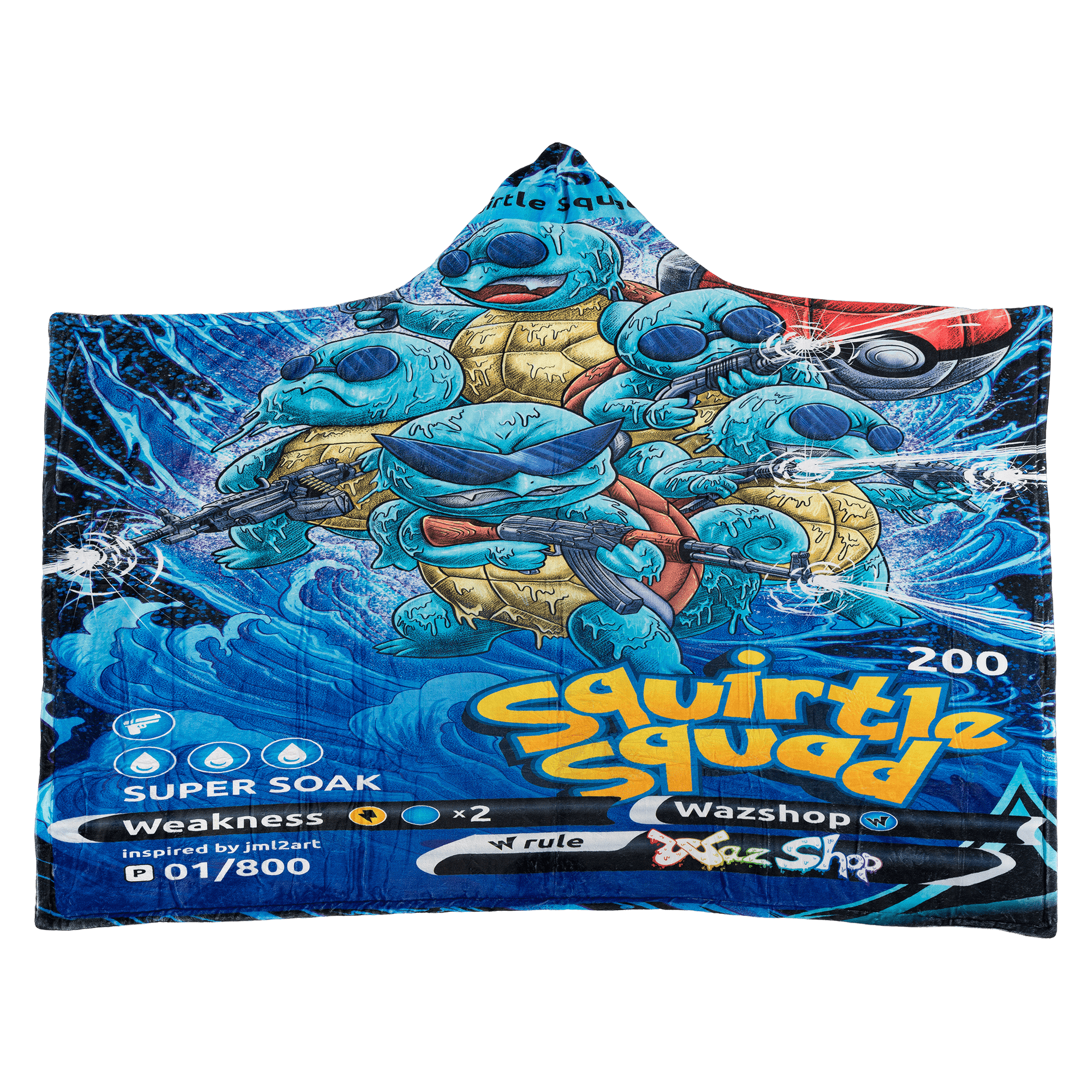 Squirtle Gang Hooded Blanket