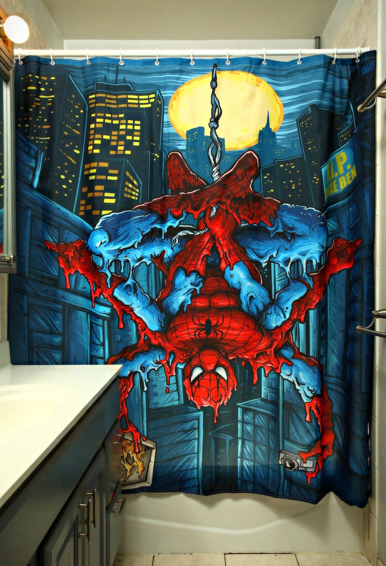 Melty Spidey Shower Curtain
