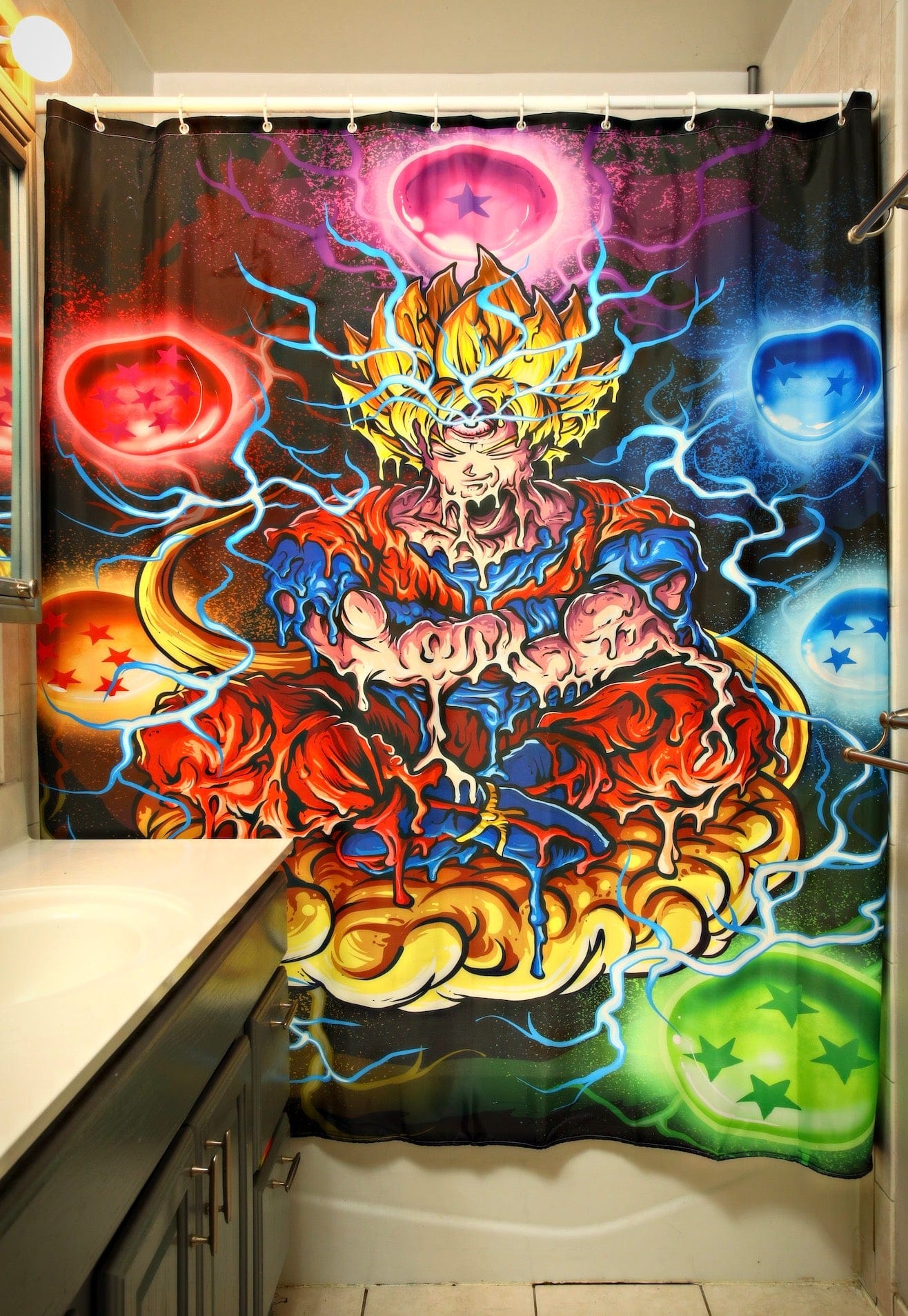 Meditating Goku Shower Curtain