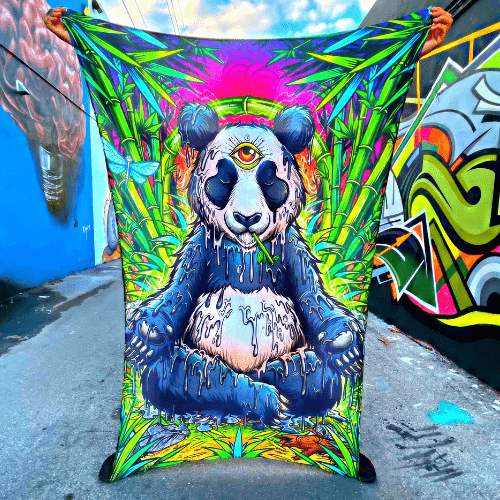 Meditating Panda Tapestry
