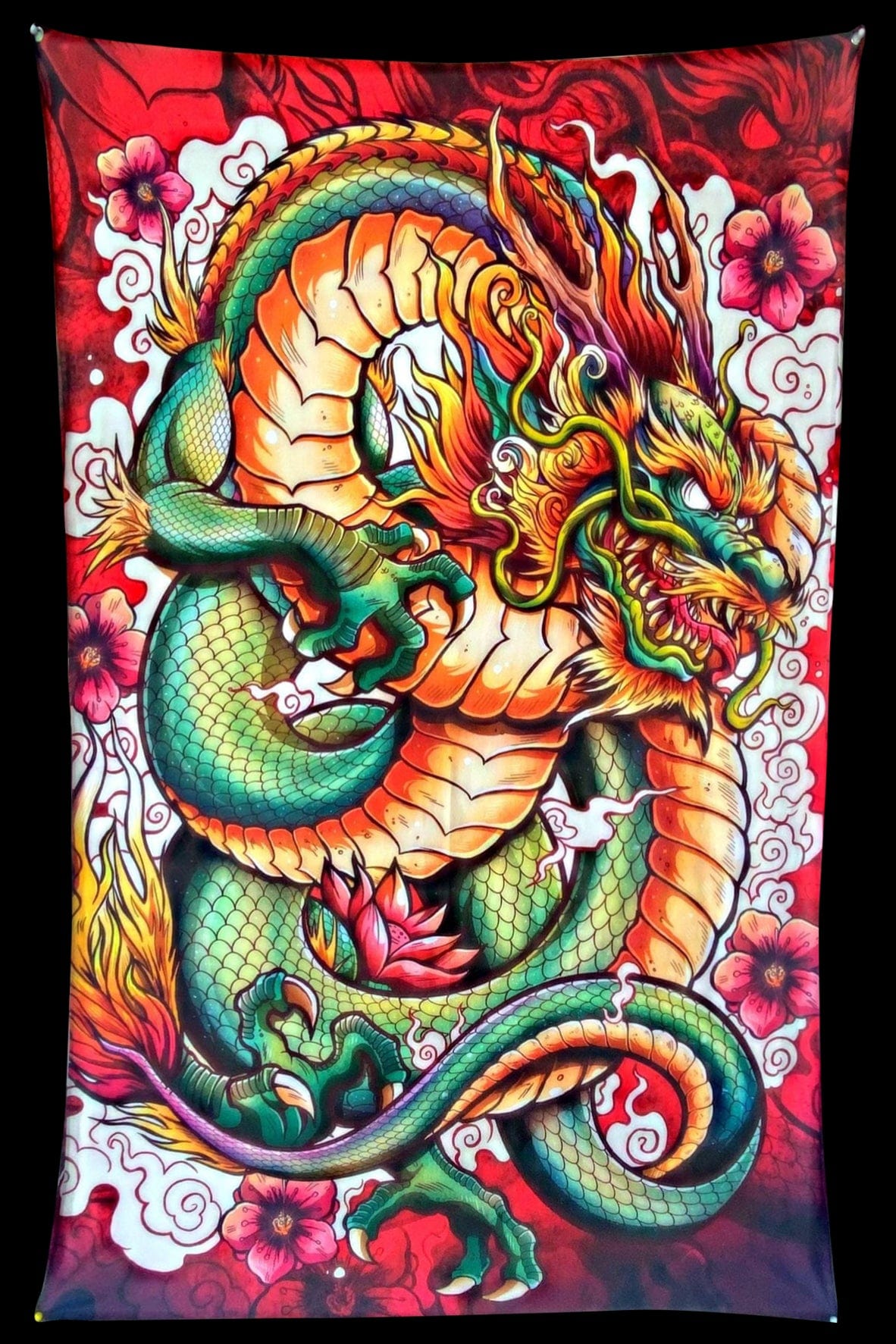 Flower Dragon Tapestry