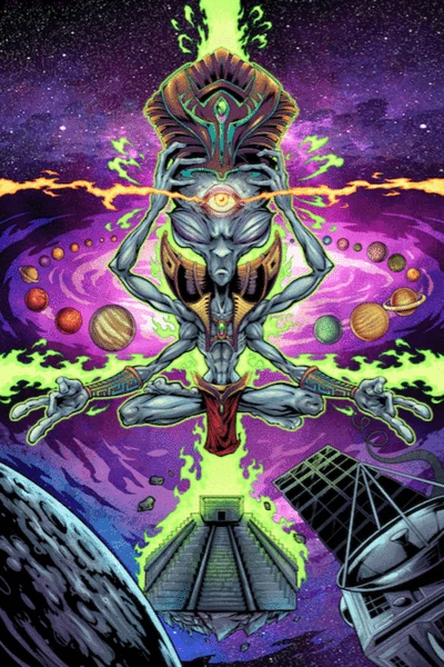 Aztec Alien Tapestry